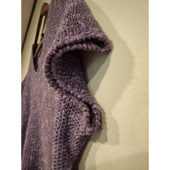 Vintage David Brett Knit Purple Cropped Short Sleeve Sweater | Size L - Picture 4 of 12